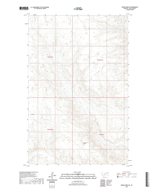 Spring Creek SW Montana US Topo Map Image