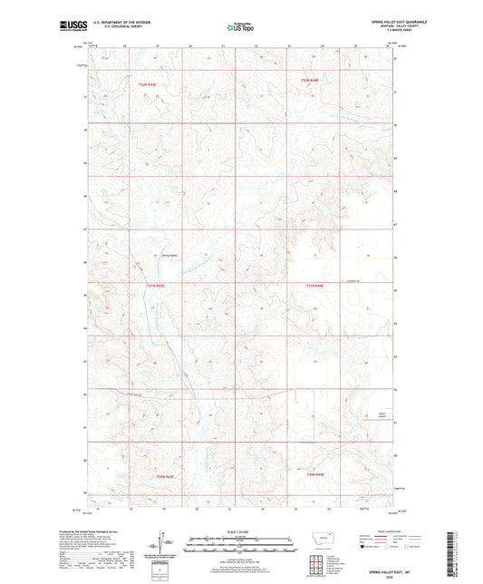 Spring Valley East Montana US Topo Map Image