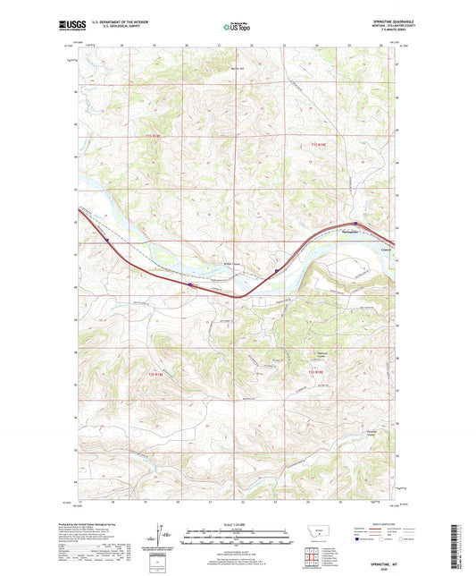 Springtime Montana US Topo Map Image