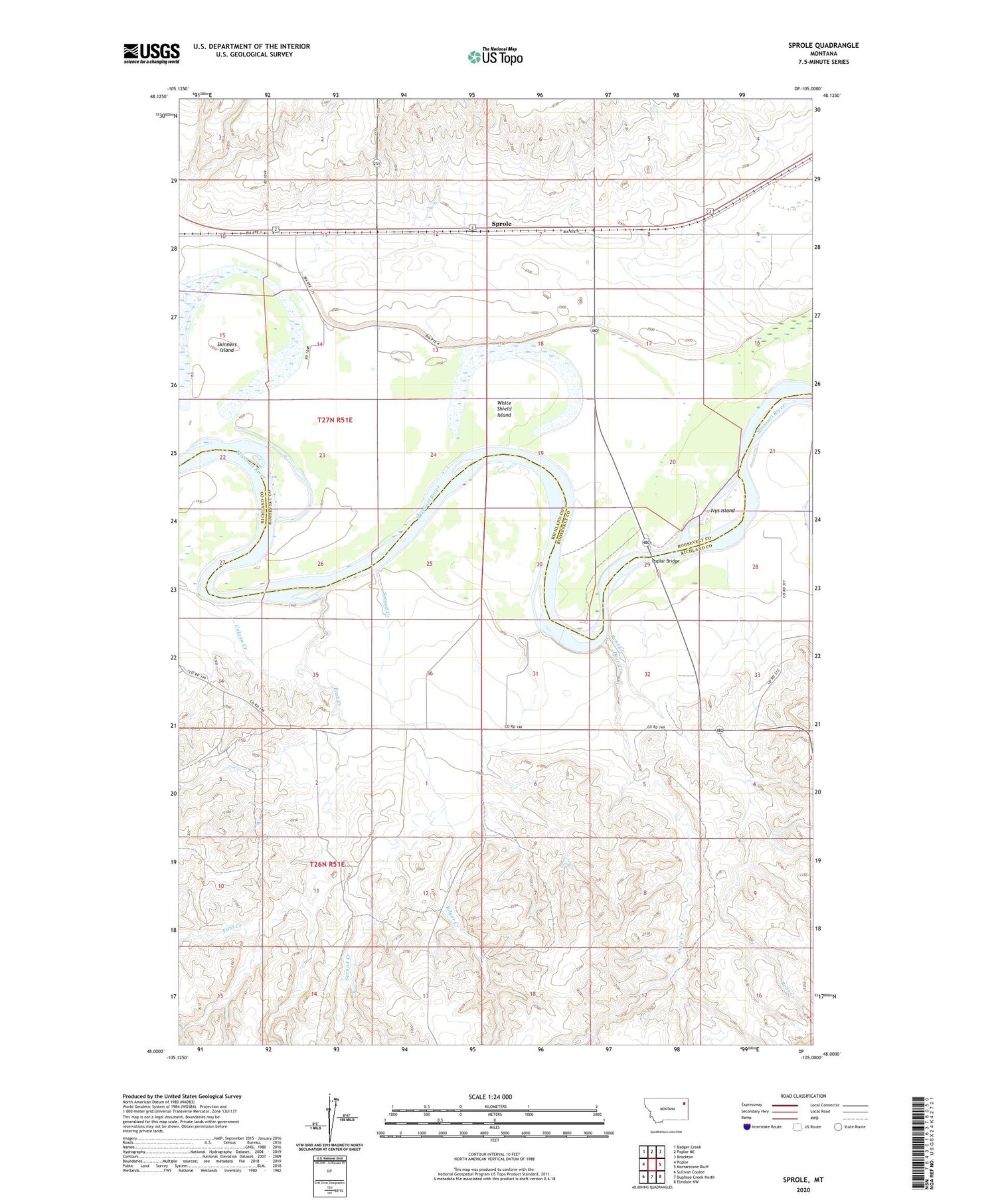 Sprole Montana US Topo Map Image