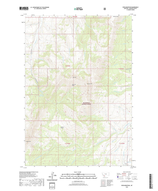Spur Mountain Montana US Topo Map Image