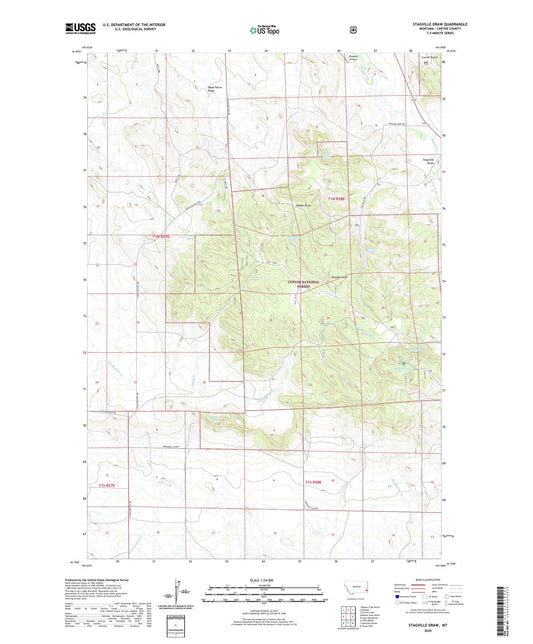 Stagville Draw Montana US Topo Map Image