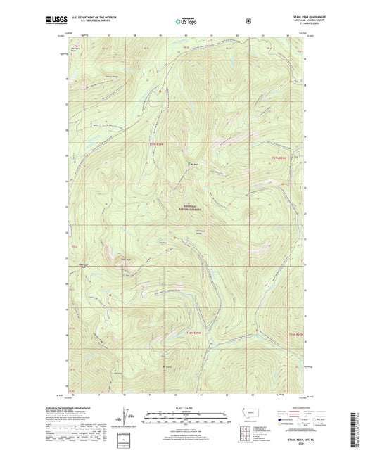 Stahl Peak Montana US Topo Map Image