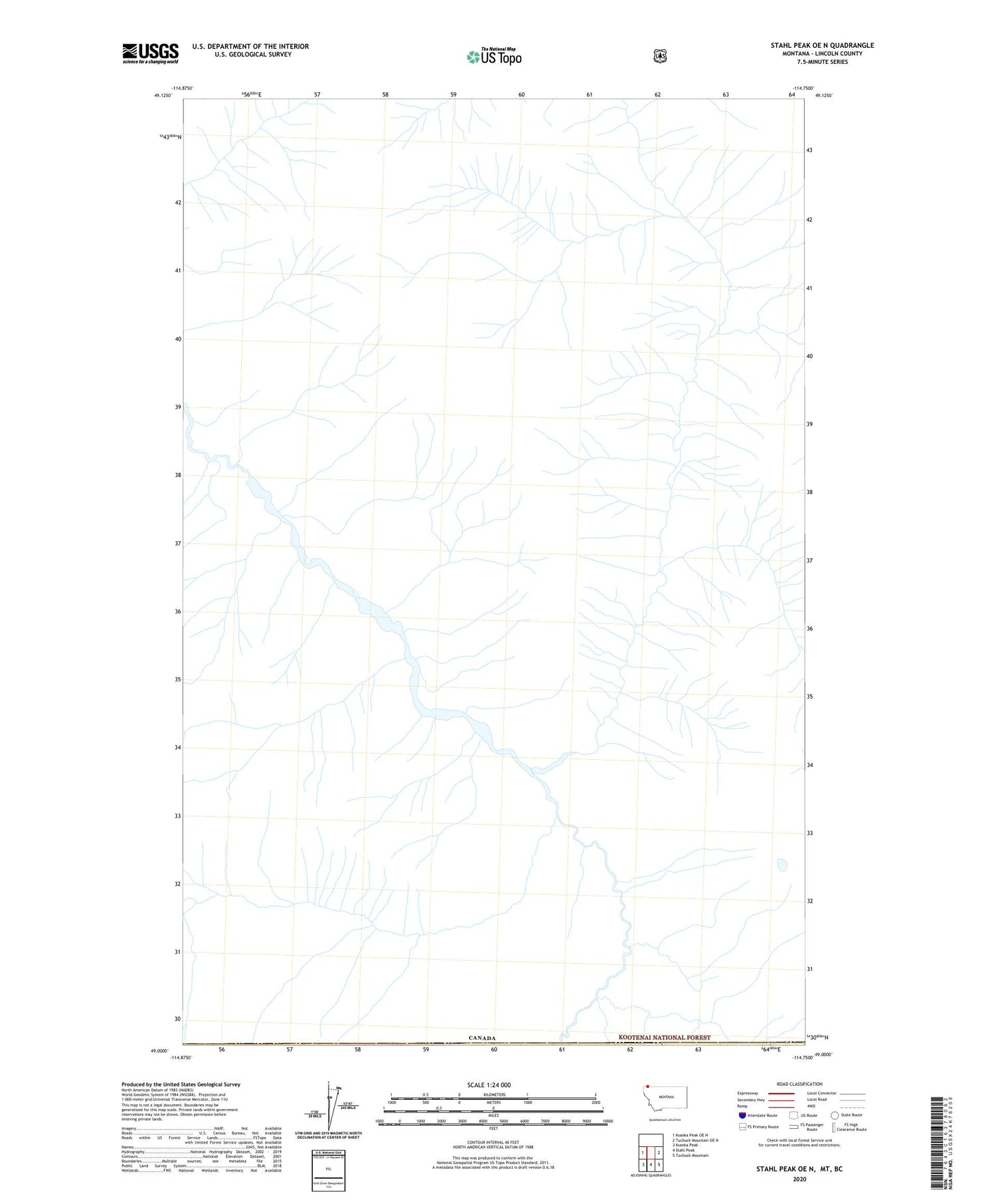 Stahl Peak OE N Montana US Topo Map Image