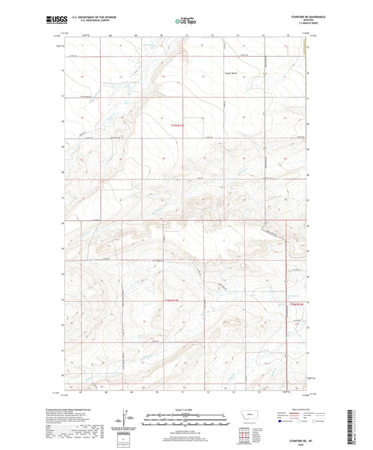 Stanford NE Montana US Topo Map Image