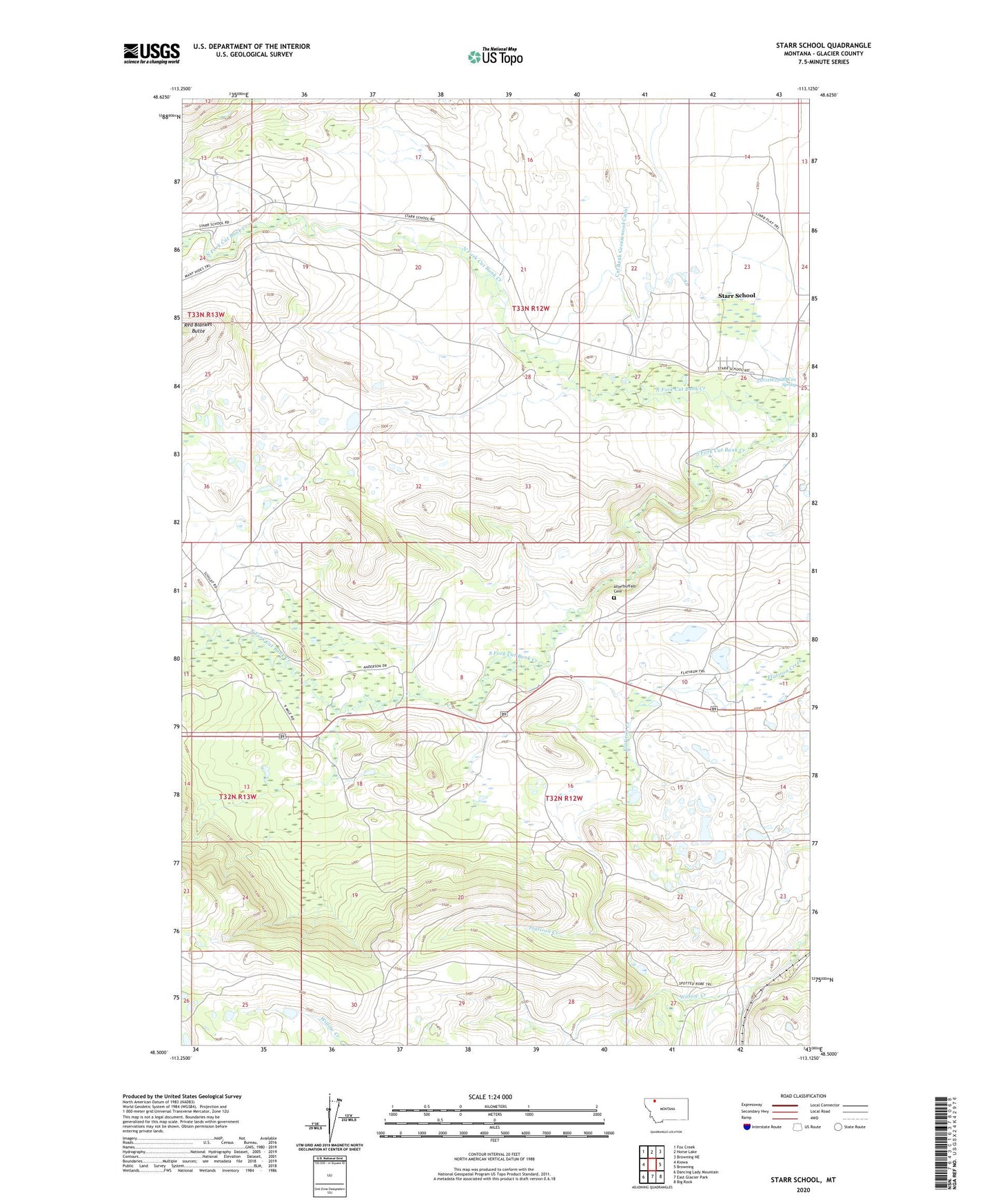 Starr School Montana US Topo Map Image