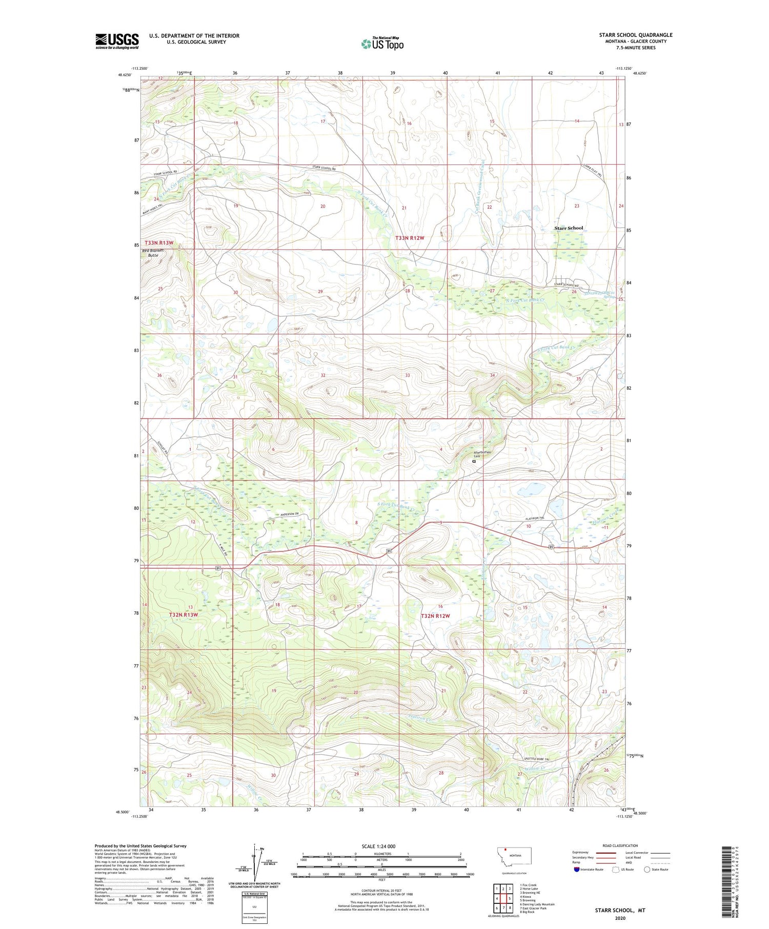 Starr School Montana US Topo Map Image