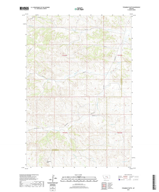 Steamboat Butte Montana US Topo Map Image