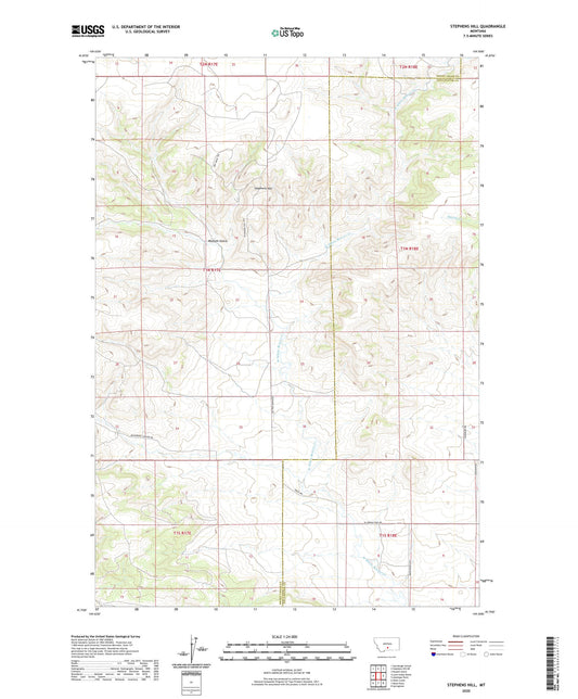 Stephens Hill Montana US Topo Map Image