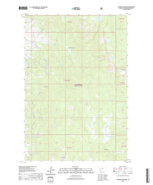 Stewart Mountain Montana US Topo Map Image