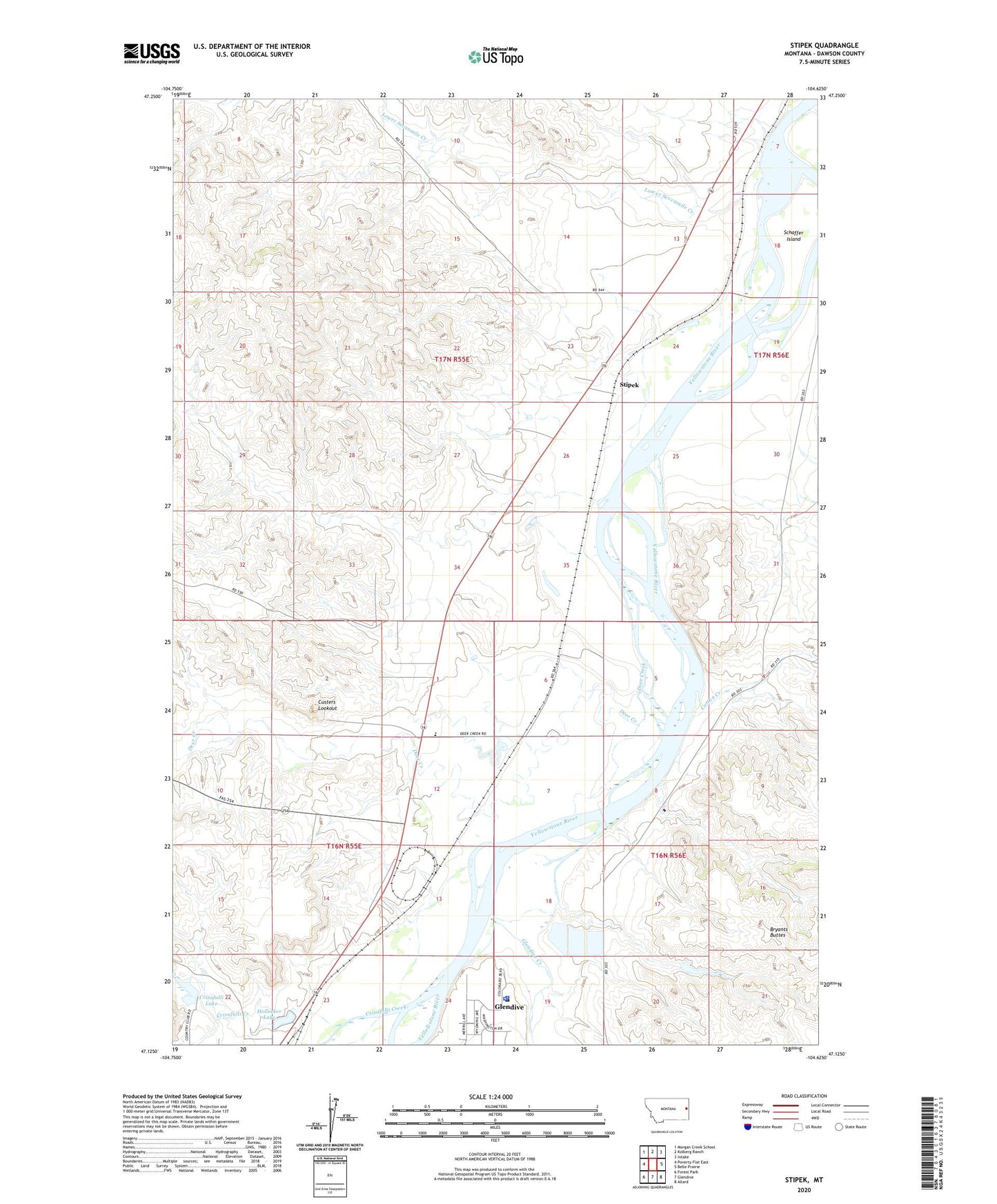 Stipek Montana US Topo Map Image
