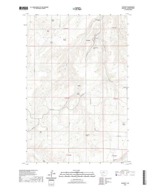Stockett Montana US Topo Map Image