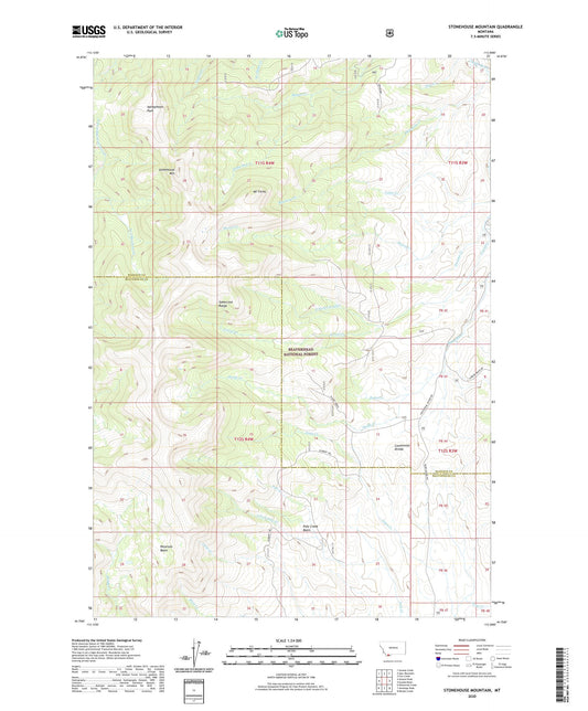 Stonehouse Mountain Montana US Topo Map Image