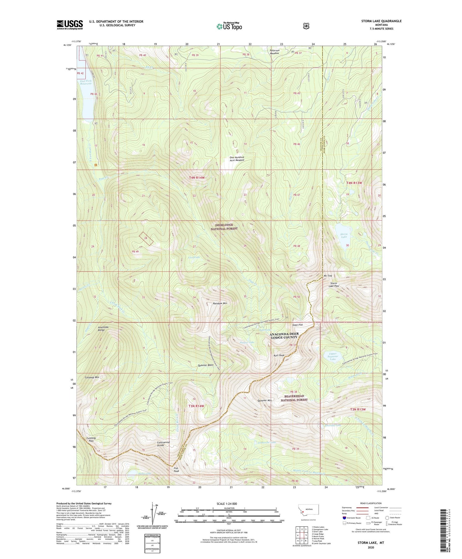 Storm Lake Montana US Topo Map Image