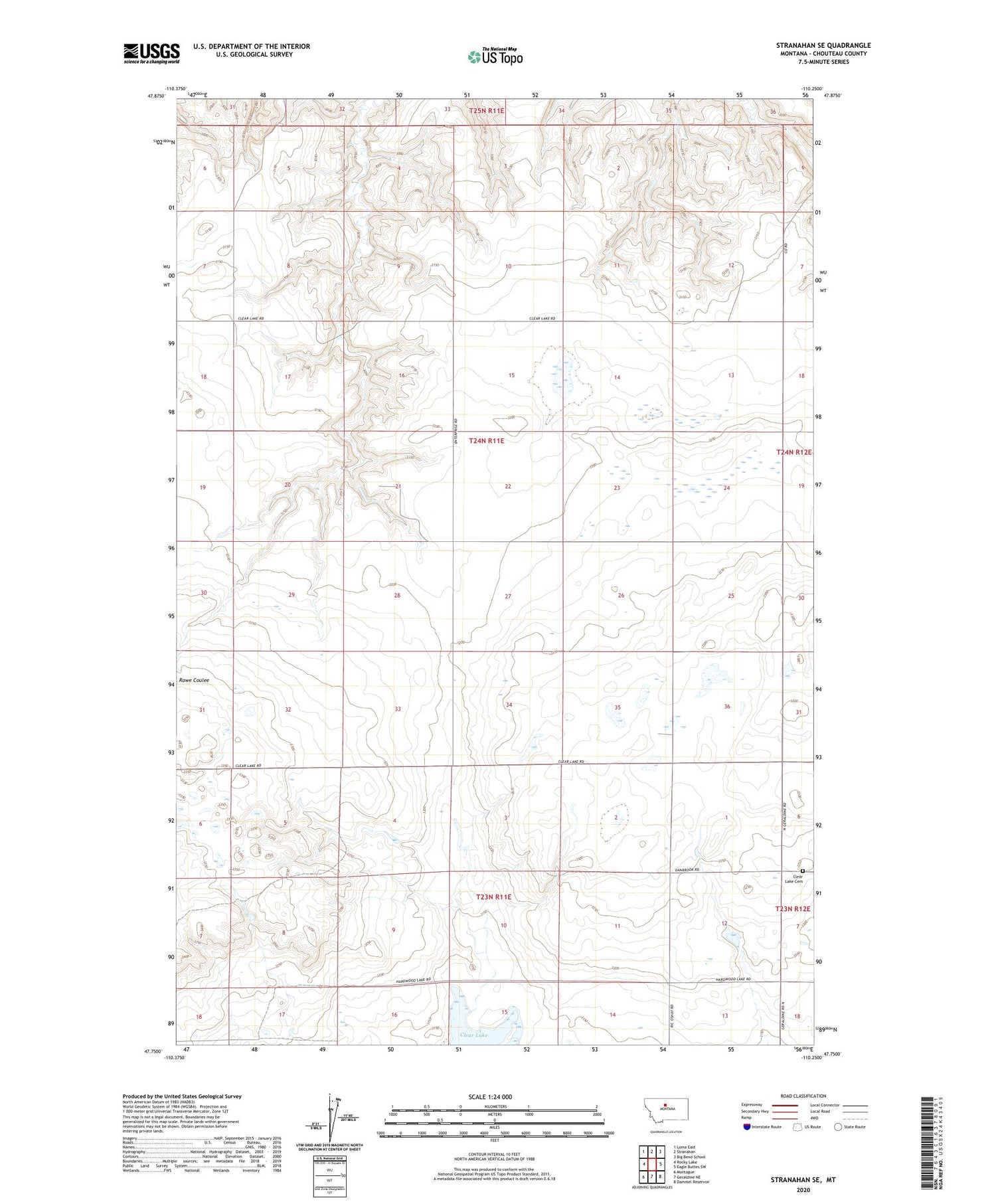 Stranahan SE Montana US Topo Map Image