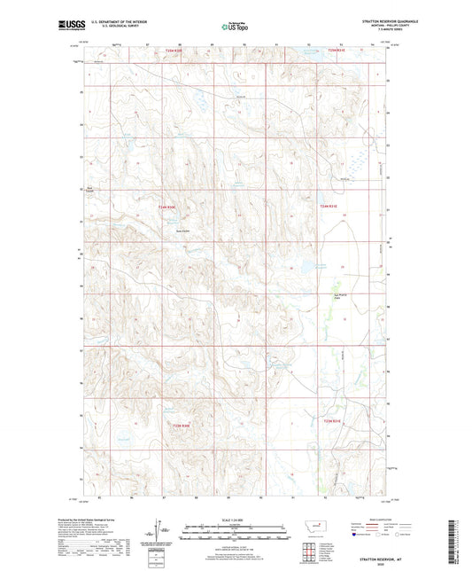 Stratton Reservoir Montana US Topo Map Image