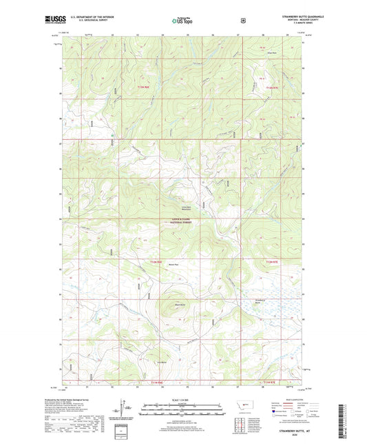 Strawberry Butte Montana US Topo Map Image