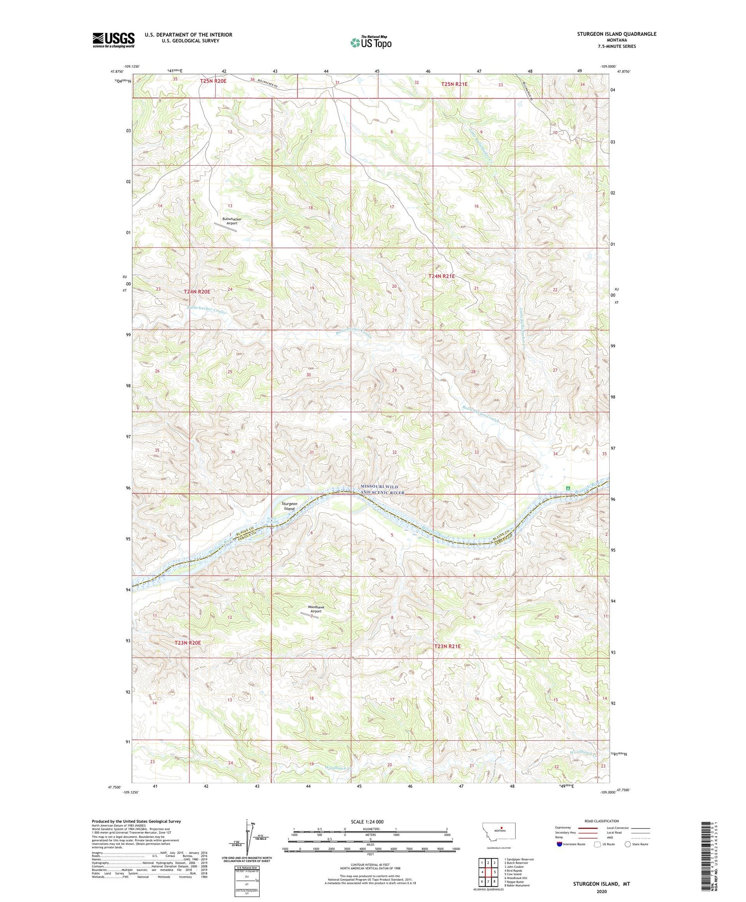 Sturgeon Island Montana US Topo Map Image