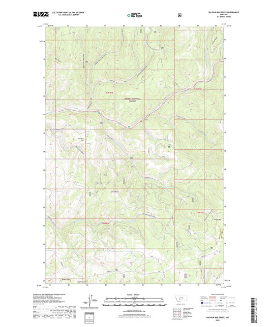 Sulphur Bar Creek Montana US Topo Map Image