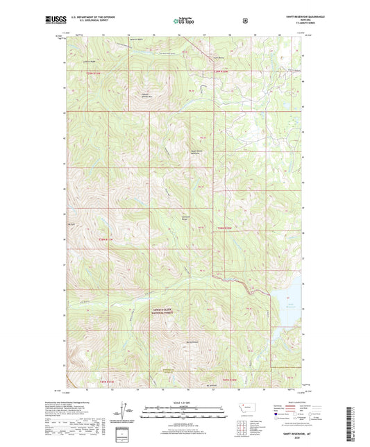 Swift Reservoir Montana US Topo Map Image