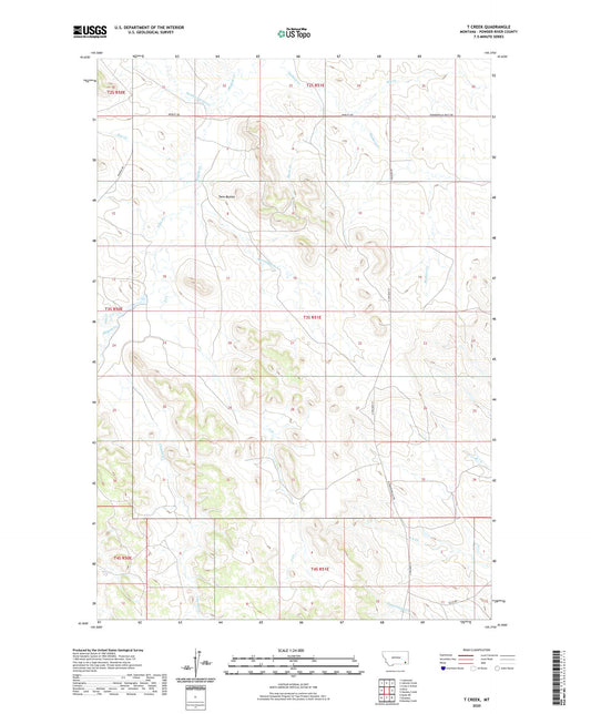 T Creek Montana US Topo Map Image