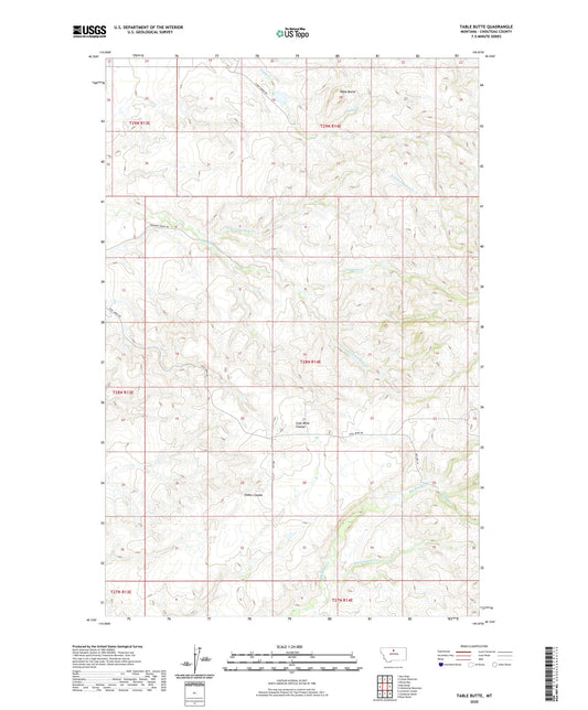 Table Butte Montana US Topo Map Image