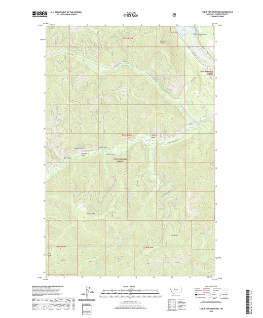 Table Top Mountain Montana US Topo Map Image
