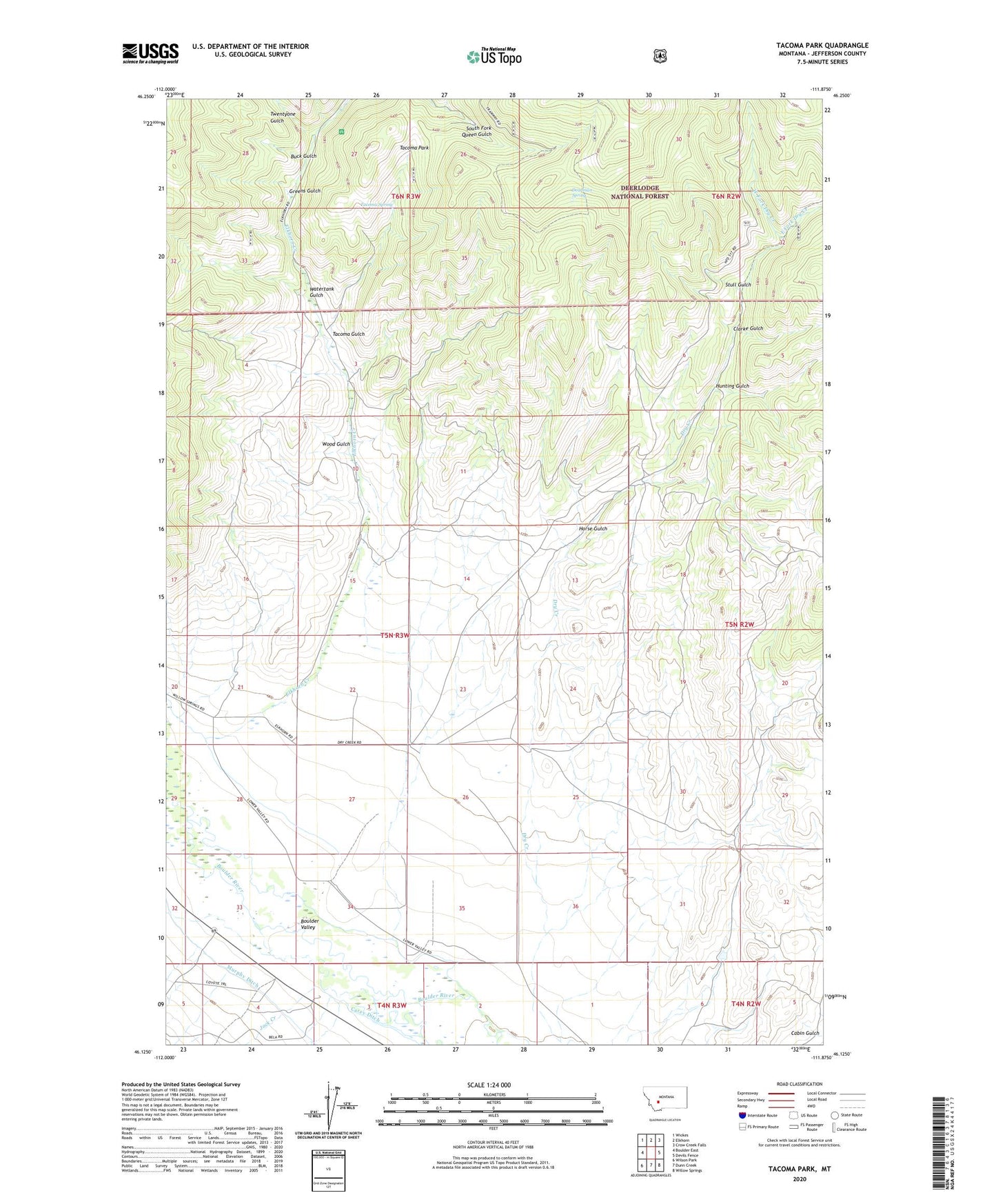 Tacoma Park Montana US Topo Map Image