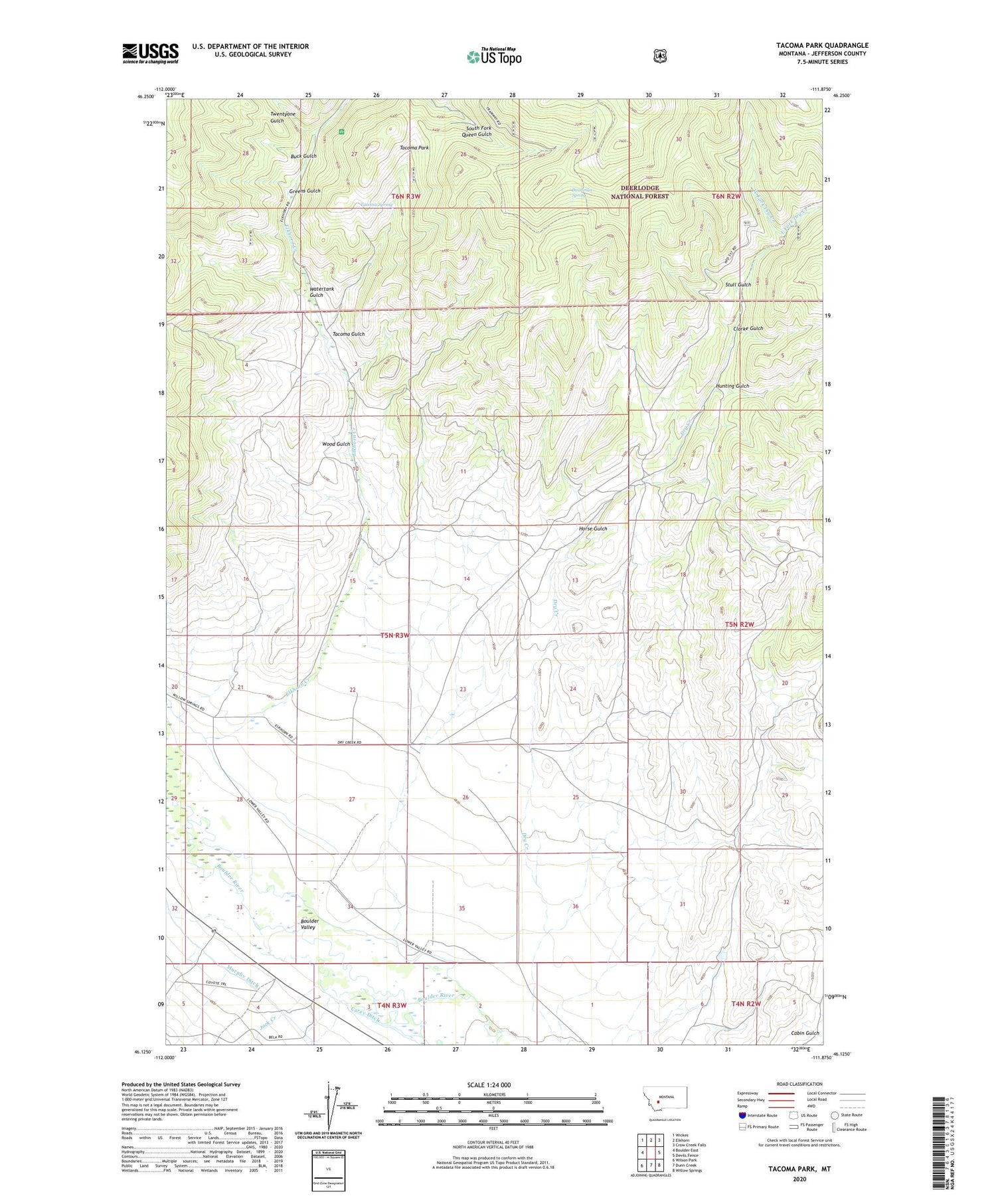 Tacoma Park Montana US Topo Map Image