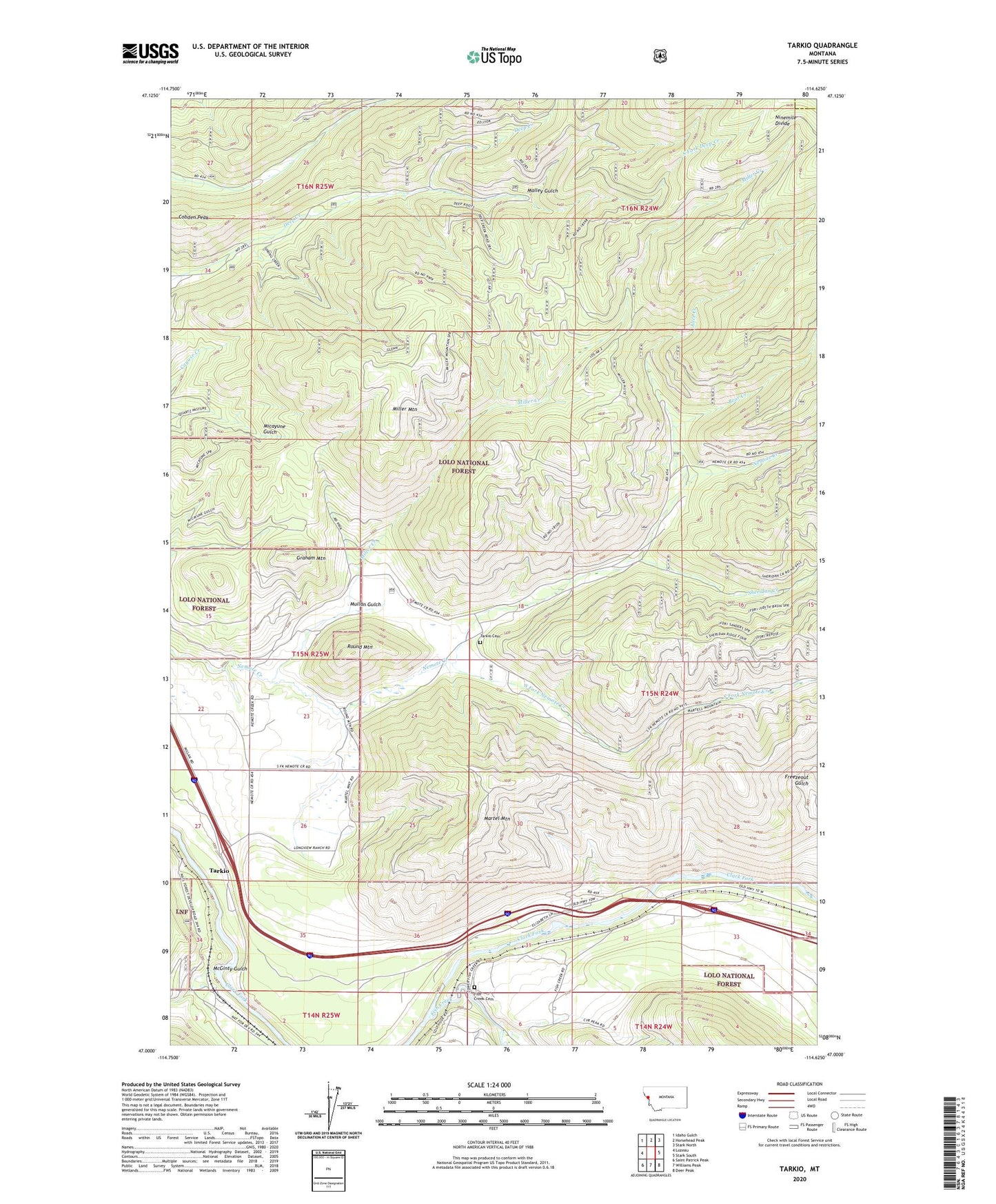 Tarkio Montana US Topo Map Image