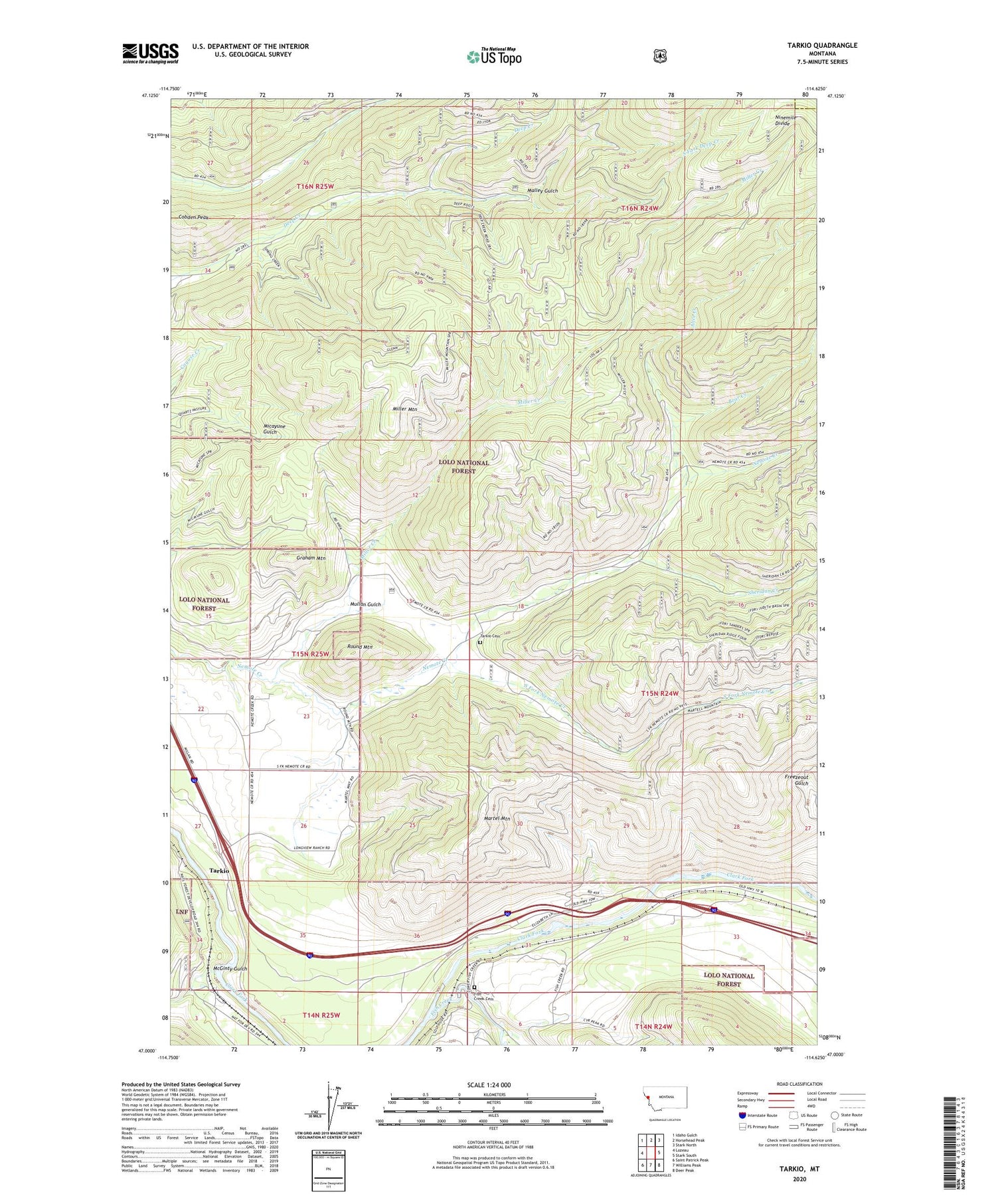 Tarkio Montana US Topo Map Image