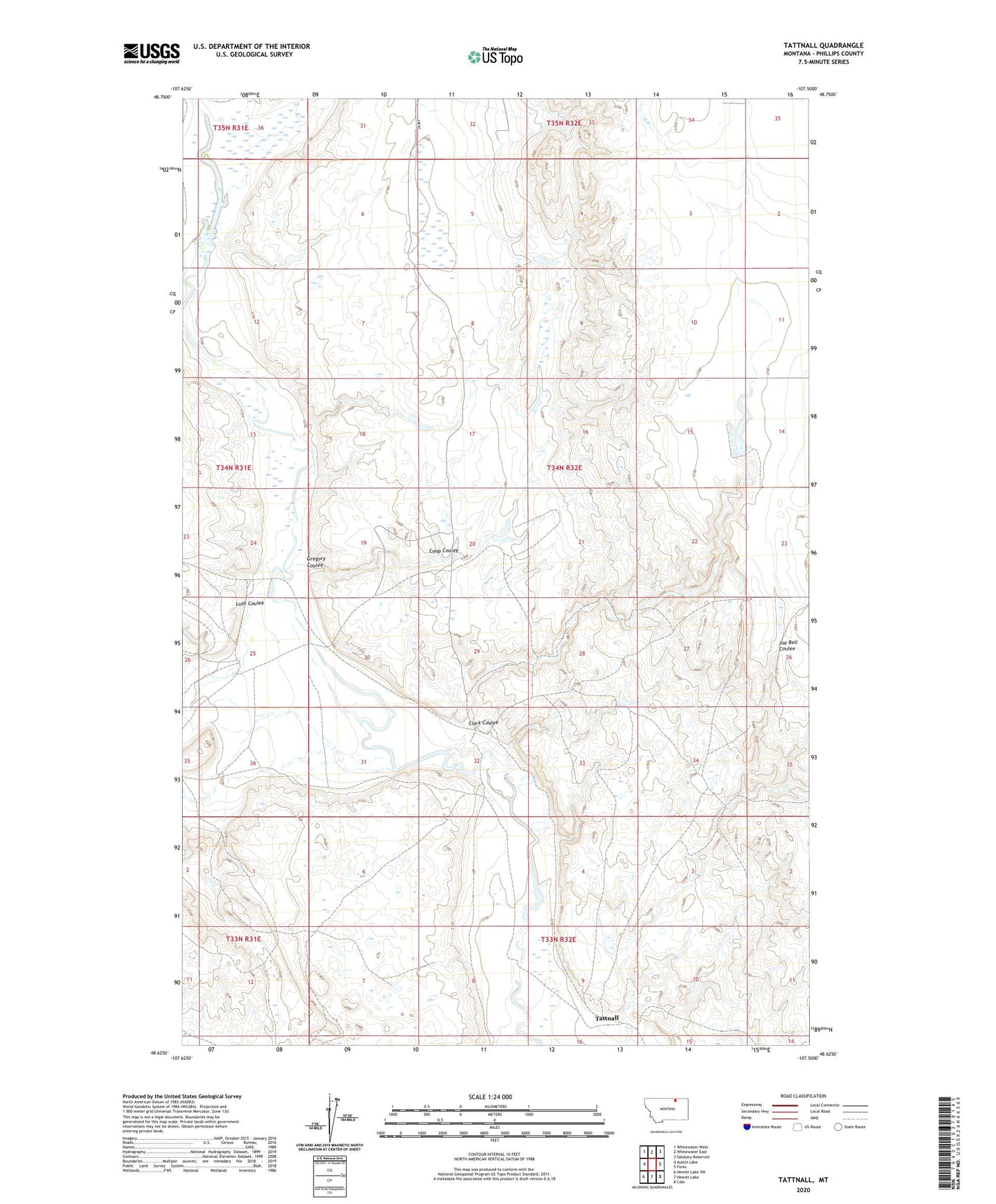 Tattnall Montana US Topo Map Image