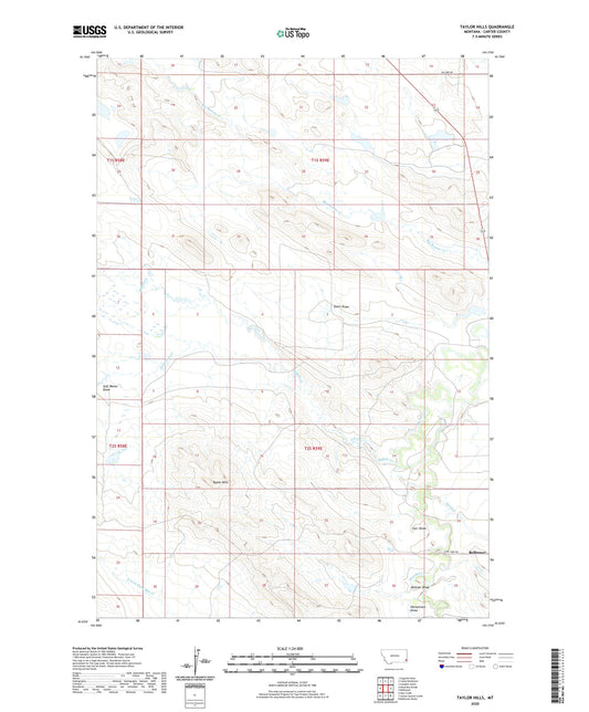 Taylor Hills Montana US Topo Map Image