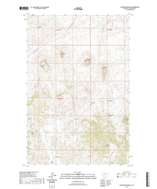 Telegraph Mountain Montana US Topo Map Image
