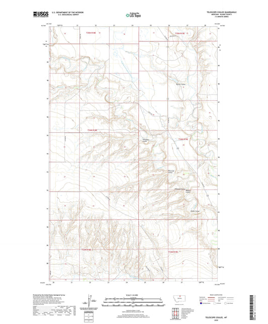 Telescope Coulee Montana US Topo Map Image