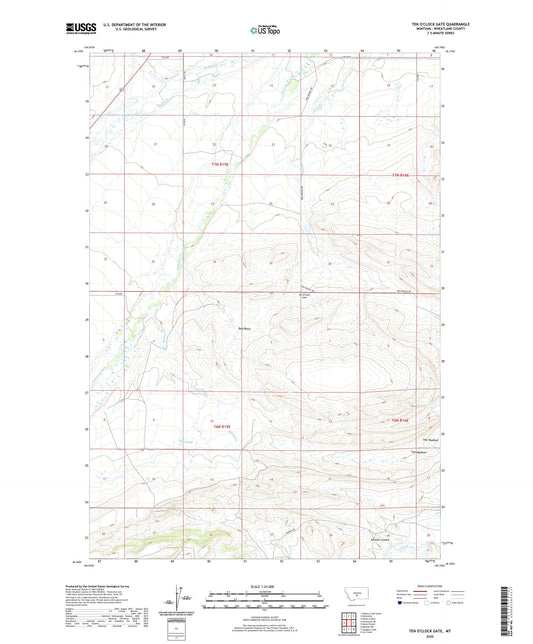 Ten O'Clock Gate Montana US Topo Map Image