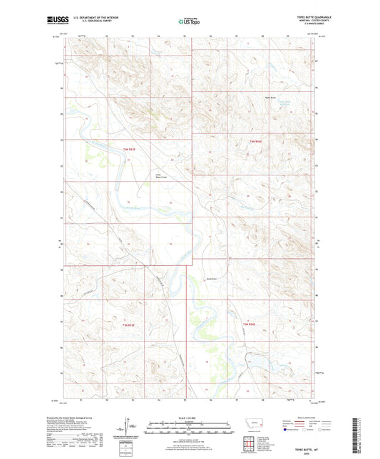 Tepee Butte Montana US Topo Map Image