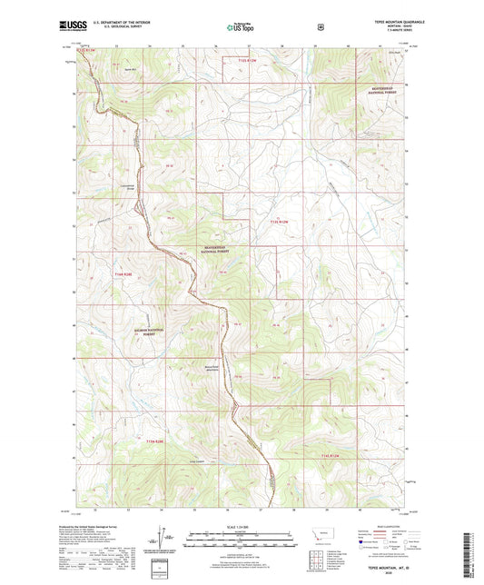 Tepee Mountain Montana US Topo Map Image