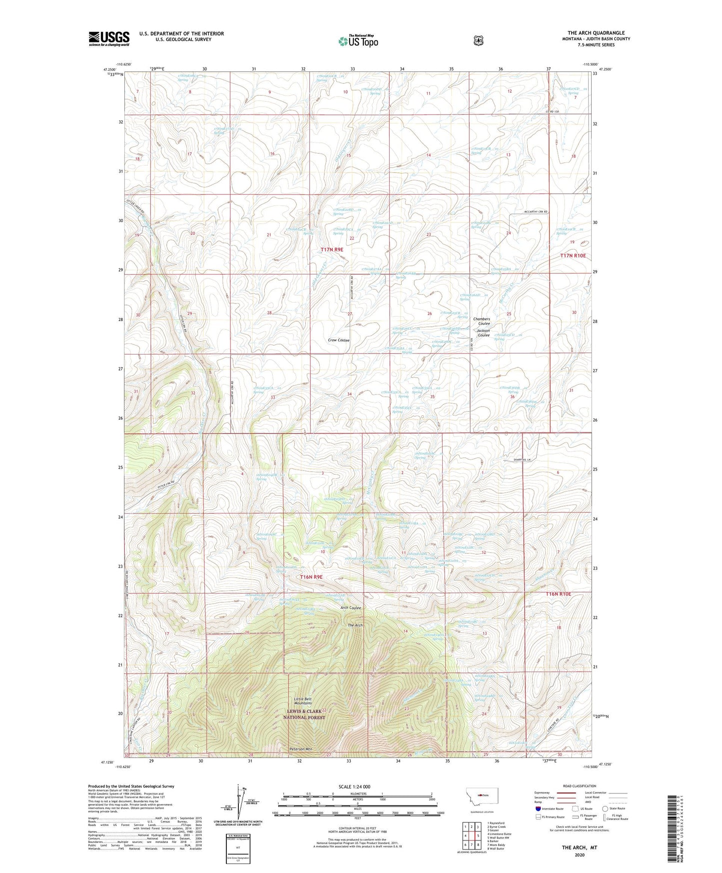 The Arch Montana US Topo Map Image