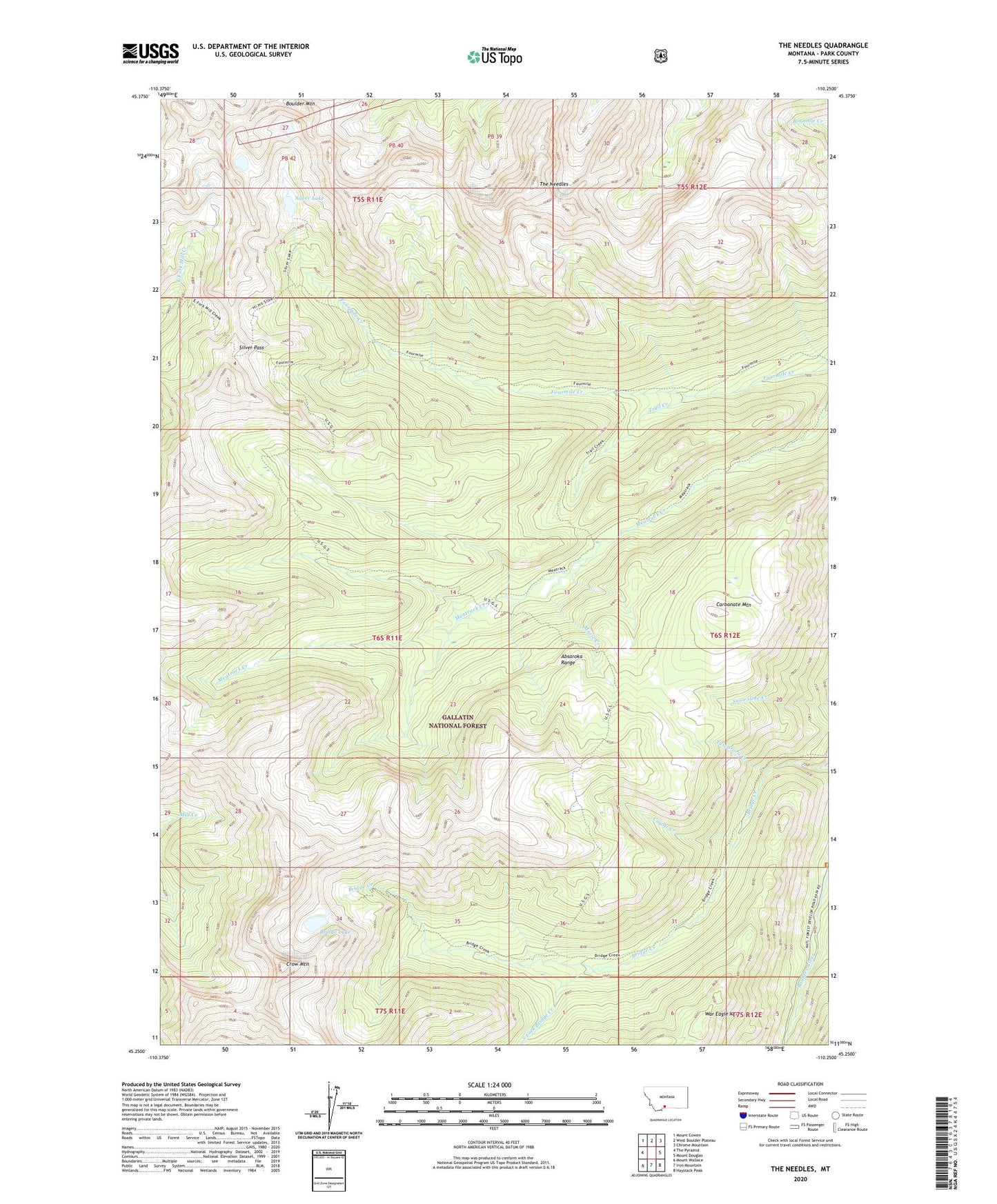 The Needles Montana US Topo Map Image