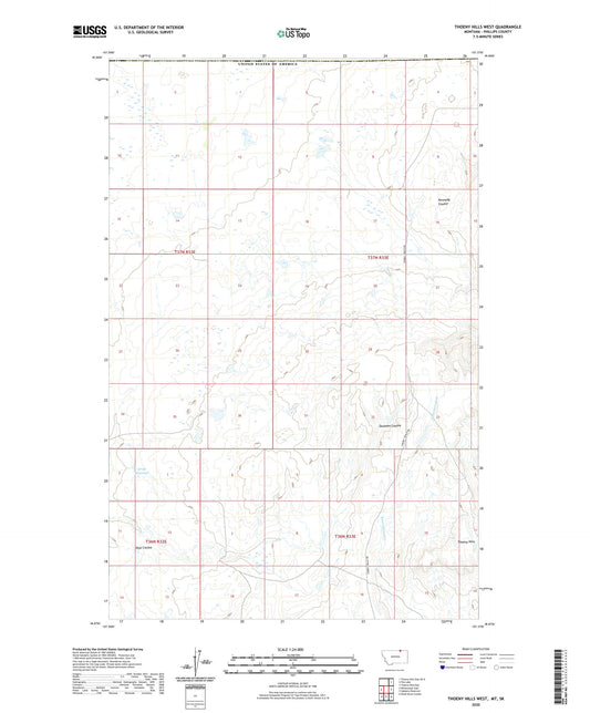 Thoeny Hills West Montana US Topo Map Image