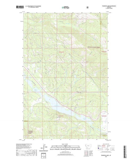 Thompson Lakes Montana US Topo Map Image