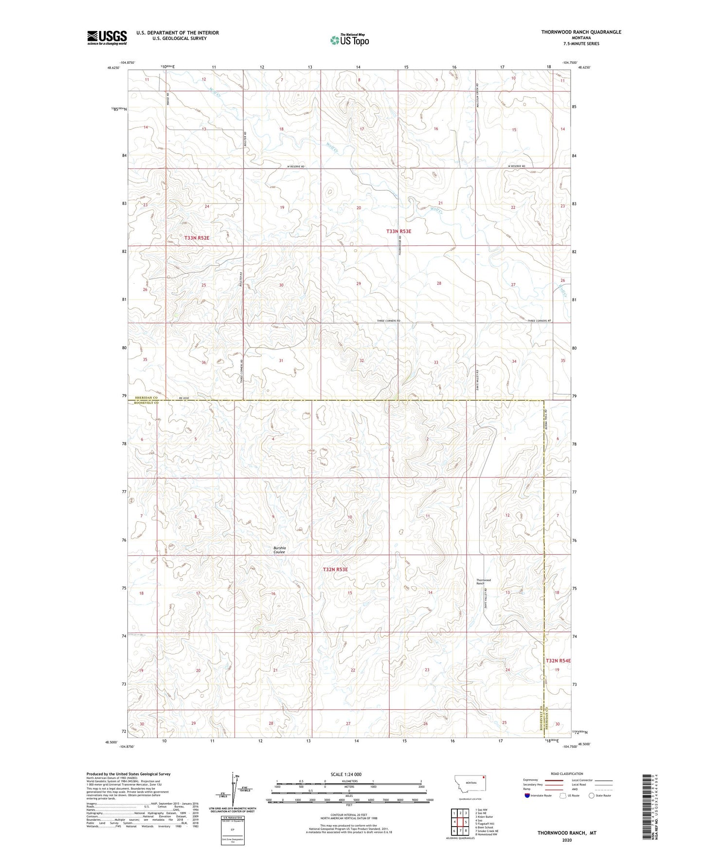 Thornwood Ranch Montana US Topo Map Image