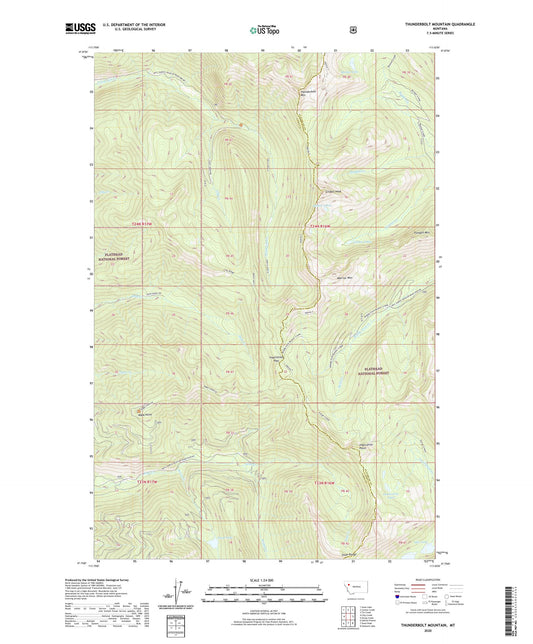 Thunderbolt Mountain Montana US Topo Map Image