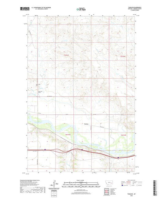 Thurlow Montana US Topo Map Image
