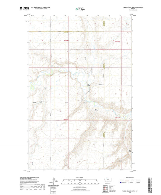 Timber Coulee North Montana US Topo Map Image