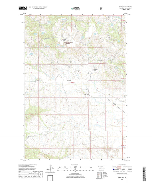 Timber Hill Montana US Topo Map Image