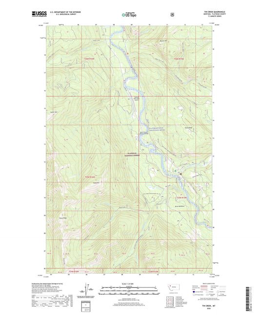 Tin Creek Montana US Topo Map Image