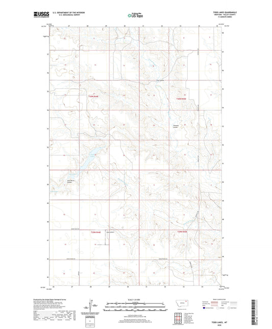 Todd Lakes Montana US Topo Map Image