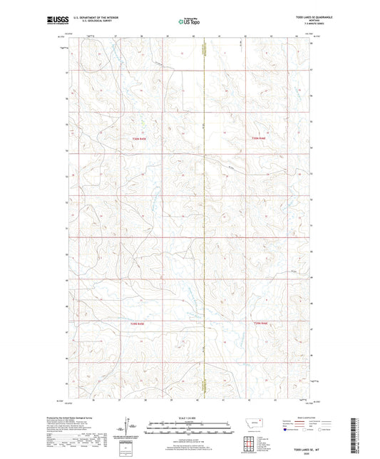 Todd Lakes SE Montana US Topo Map Image